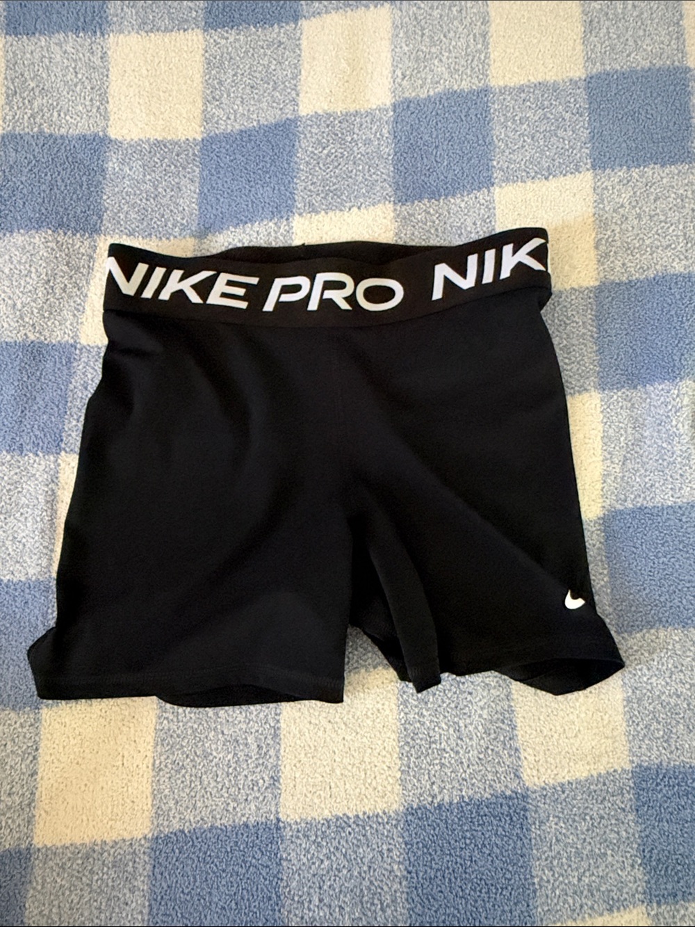 Nike Black Women's Pro Bike Shorts with White Logo
